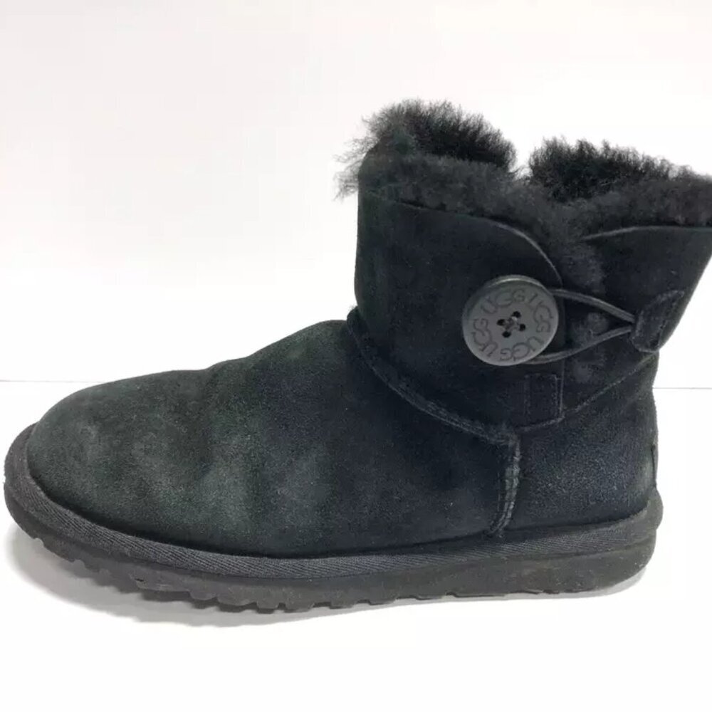 UGG Women’s Bailey Button Black Mini Boots, Size 5M